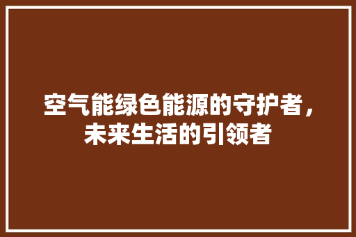 空气能绿色能源的守护者，未来生活的引领者