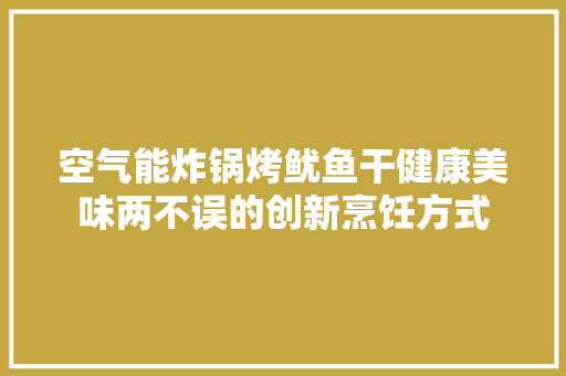 空气能炸锅烤鱿鱼干健康美味两不误的创新烹饪方式 汽车维修