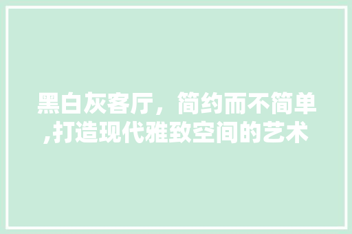 黑白灰客厅，简约而不简单,打造现代雅致空间的艺术 黑白灰客厅，简约而不简单,打造现代雅致空间的艺术 家电维修