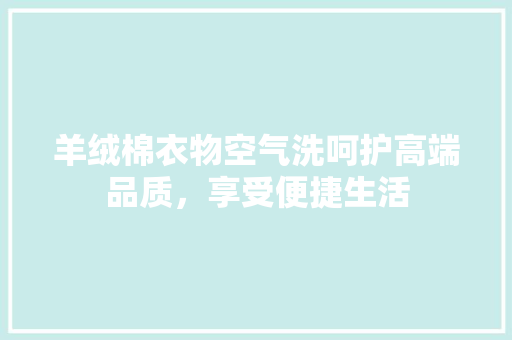 羊绒棉衣物空气洗呵护高端品质，享受便捷生活 厨房维修