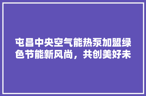 屯昌中央空气能热泵加盟绿色节能新风尚，共创美好未来 家电维修