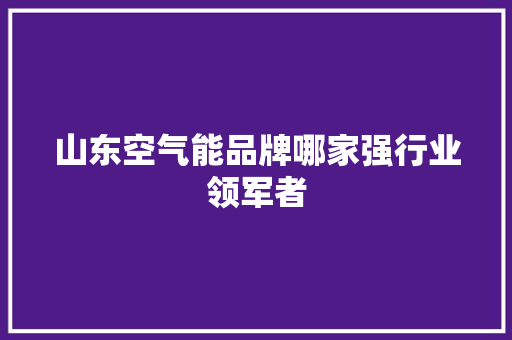 山东空气能品牌哪家强行业领军者
