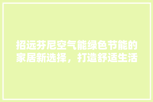 招远芬尼空气能绿色节能的家居新选择，打造舒适生活新标杆