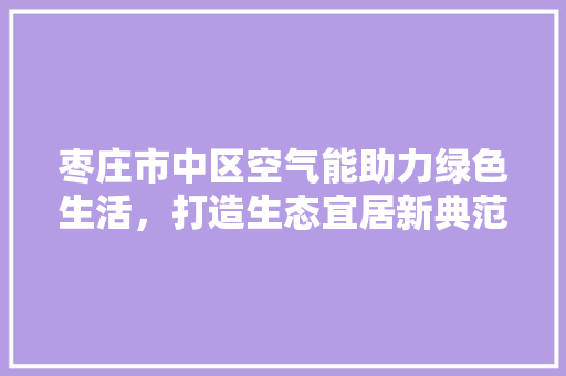 枣庄市中区空气能助力绿色生活，打造生态宜居新典范 墙体维修