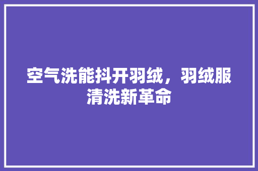 空气洗能抖开羽绒，羽绒服清洗新革命