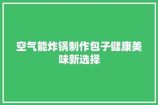 空气能炸锅制作包子健康美味新选择 综合便民