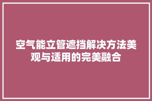 空气能立管遮挡解决方法美观与适用的完美融合 家电维修