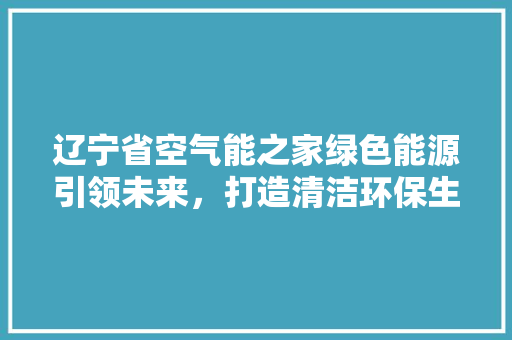 辽宁省空气能之家绿色能源引领未来，打造清洁环保生活新典范 家电维修