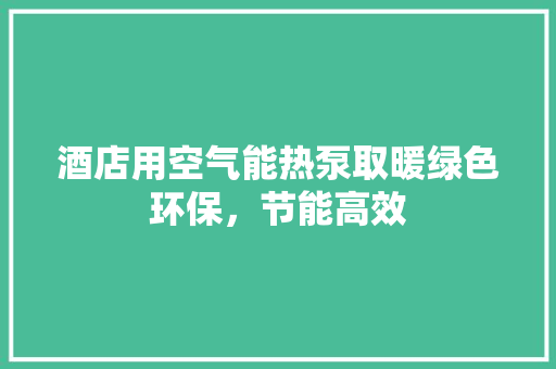 酒店用空气能热泵取暖绿色环保，节能高效