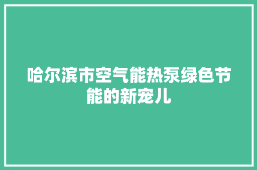 哈尔滨市空气能热泵绿色节能的新宠儿 汽车维修