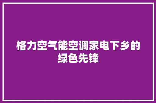格力空气能空调家电下乡的绿色先锋 综合便民