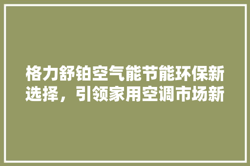 格力舒铂空气能节能环保新选择，引领家用空调市场新潮流 综合便民