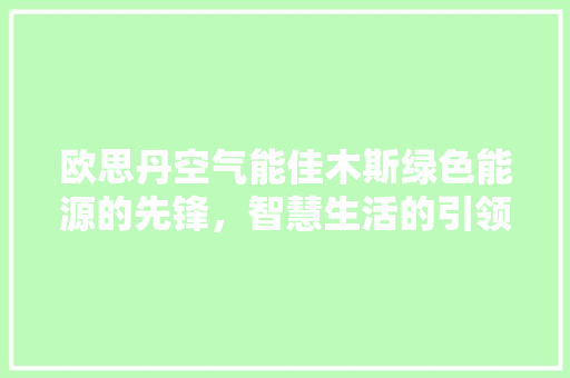 欧思丹空气能佳木斯绿色能源的先锋，智慧生活的引领者 厨房维修