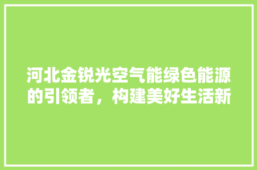 河北金锐光空气能绿色能源的引领者，构建美好生活新篇章