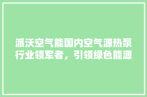 派沃空气能国内空气源热泵行业领军者，引领绿色能源新风尚