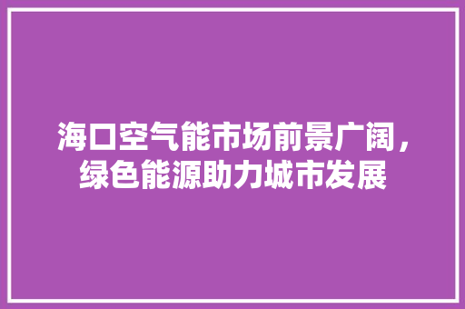 海口空气能市场前景广阔，绿色能源助力城市发展 家电维修
