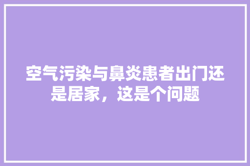 空气污染与鼻炎患者出门还是居家，这是个问题 家电维修