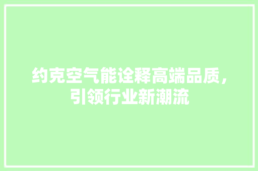 约克空气能诠释高端品质，引领行业新潮流