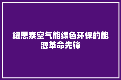 纽恩泰空气能绿色环保的能源革命先锋