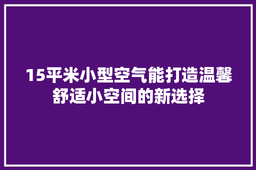 15平米小型空气能打造温馨舒适小空间的新选择 综合便民