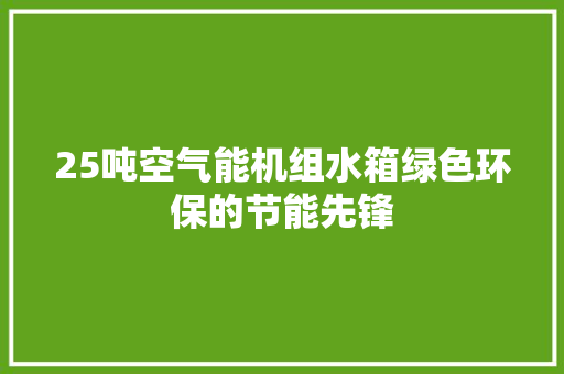 25吨空气能机组水箱绿色环保的节能先锋 汽车维修