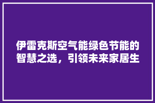 伊雷克斯空气能绿色节能的智慧之选，引领未来家居生活新风尚 墙体维修