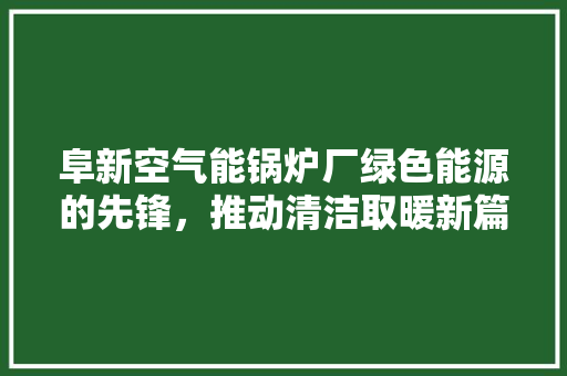 阜新空气能锅炉厂绿色能源的先锋，推动清洁取暖新篇章