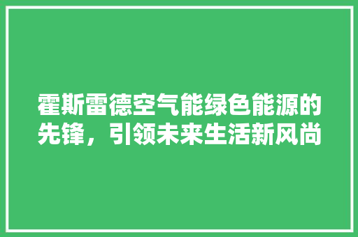 霍斯雷德空气能绿色能源的先锋，引领未来生活新风尚 墙体维修