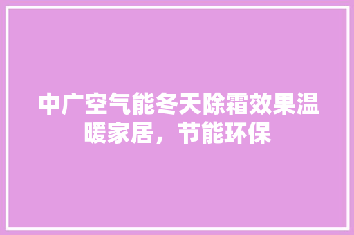 中广空气能冬天除霜效果温暖家居，节能环保 厨房维修