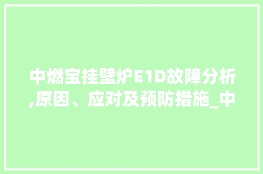 中燃宝挂壁炉E1D故障分析,原因、应对及预防措施_中燃宝挂壁炉e1d故障 中燃宝挂壁炉E1D故障分析,原因、应对及预防措施_中燃宝挂壁炉e1d故障 综合便民