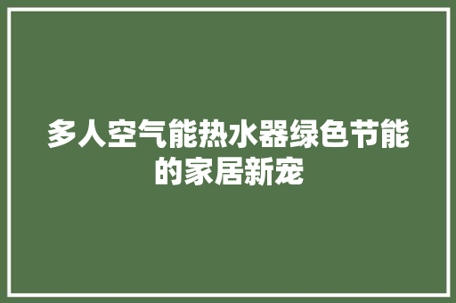 多人空气能热水器绿色节能的家居新宠