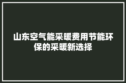 山东空气能采暖费用节能环保的采暖新选择