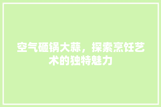 空气砸锅大蒜，探索烹饪艺术的独特魅力