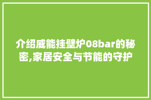 介绍威能挂壁炉08bar的秘密,家居安全与节能的守护者_威能挂壁炉显示08bar 介绍威能挂壁炉08bar的秘密,家居安全与节能的守护者_威能挂壁炉显示08bar 综合便民