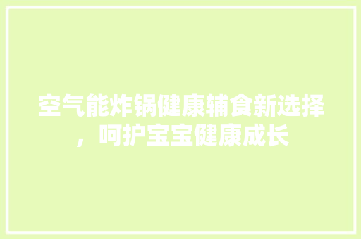 空气能炸锅健康辅食新选择，呵护宝宝健康成长 汽车维修
