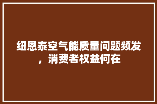 纽恩泰空气能质量问题频发，消费者权益何在