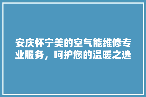 安庆怀宁美的空气能维修专业服务，呵护您的温暖之选