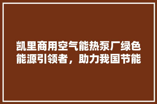 凯里商用空气能热泵厂绿色能源引领者，助力我国节能减排事业