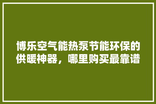 博乐空气能热泵节能环保的供暖神器，哪里购买最靠谱 厨房维修