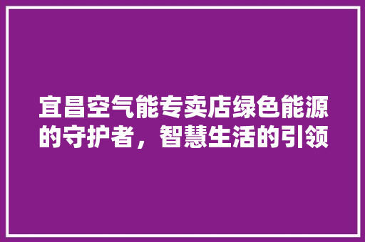 宜昌空气能专卖店绿色能源的守护者，智慧生活的引领者