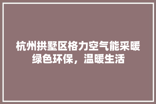 杭州拱墅区格力空气能采暖绿色环保，温暖生活 家电维修