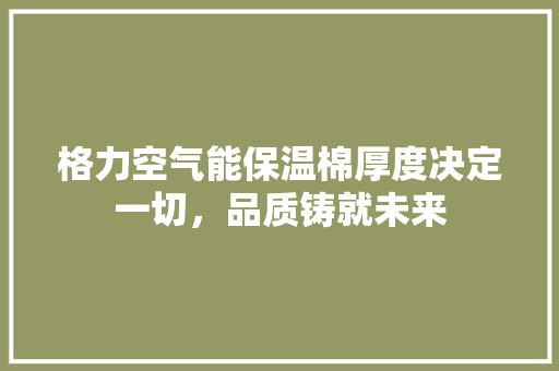 格力空气能保温棉厚度决定一切，品质铸就未来