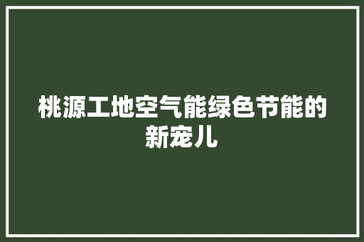 桃源工地空气能绿色节能的新宠儿 家电维修