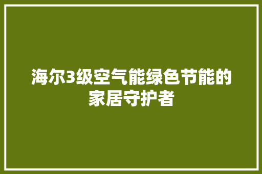 海尔3级空气能绿色节能的家居守护者