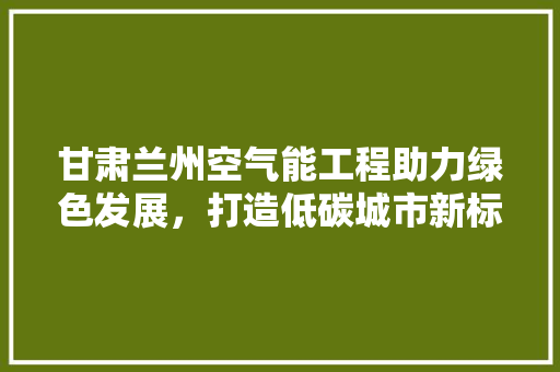 甘肃兰州空气能工程助力绿色发展，打造低碳城市新标杆 综合便民