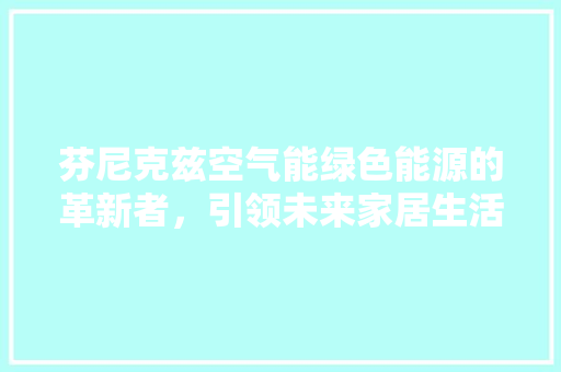 芬尼克兹空气能绿色能源的革新者，引领未来家居生活 厨房维修