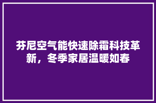 芬尼空气能快速除霜科技革新，冬季家居温暖如春