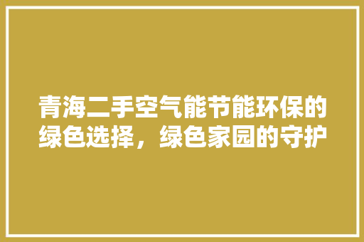 青海二手空气能节能环保的绿色选择，绿色家园的守护者 墙体维修