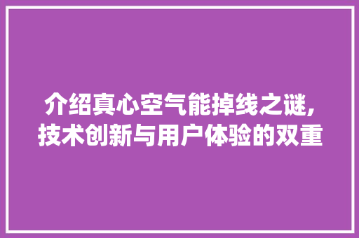 介绍真心空气能掉线之谜,技术创新与用户体验的双重考量_真心空气能显示掉线 介绍真心空气能掉线之谜,技术创新与用户体验的双重考量_真心空气能显示掉线 厨房维修