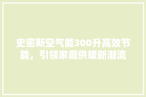 史密斯空气能300升高效节能，引领家庭供暖新潮流 墙体维修